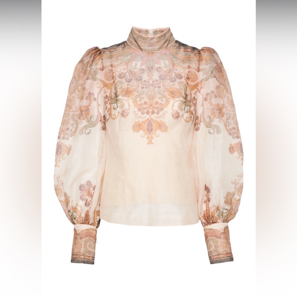 NWOT ZIMMERMAN Cream Peplum Blouse with Flutter Sleeves. SZ 1 AU 2-4 US